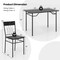 Costway 5PCS Dining Table Set for 4 Rectangular Kitchen Table & 4 Chairs with Metal Frame Cement Gray/Black